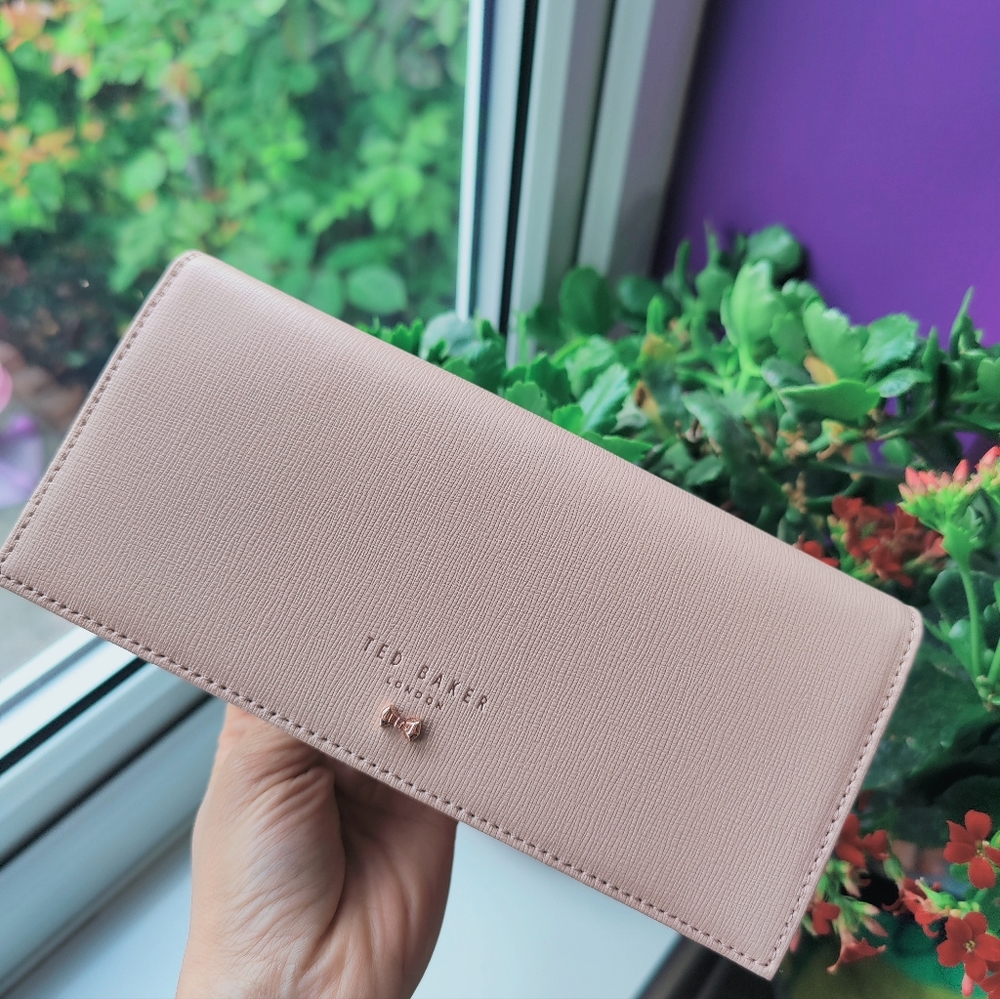Ted Baker Leather Pale Pink Bow Matinee Purse New - Picture 11 of 13